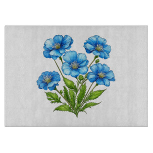 Kleine Blaue Blumen Schneidebrett