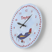 Kleine blaue Bordwand Große Wanduhr (Winkel)