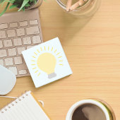 Kleine blaue gelbe Glühbirne Art 3x3 Sticky Mini Post-it Klebezettel