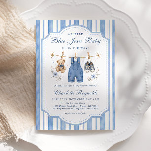 Kleine blaue Jeans Baby Junge Baby Shower Einladung