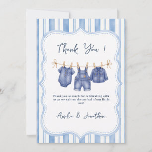 Kleine blaue Jeans sind auf dem Weg, Denim-Baby-Pa Einladung