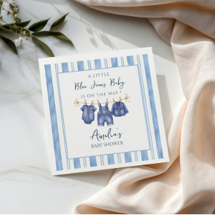 Kleine blaue Jeans sind auf dem Weg, Denim-Baby-Pa Serviette