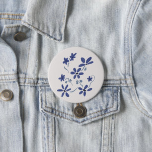Kleine blaue romantische Blume Button