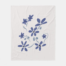 Kleine blaue romantische Blume Fleecedecke