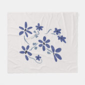 Kleine blaue romantische Blume Fleecedecke (Vorderseite (Horizontal))