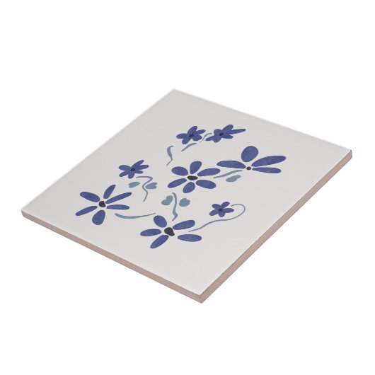 Kleine blaue romantische Blume Fliese (Seite)