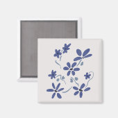 Kleine blaue romantische Blume Magnet (Vorderseite/Rückseite)