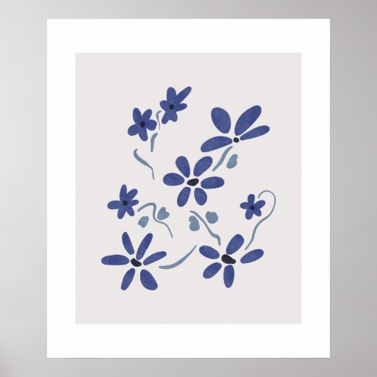 Kleine blaue romantische Blume Poster (Vorne)
