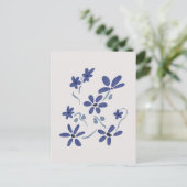 Kleine blaue romantische Blume Postkarte (Stehend Vorderseite)