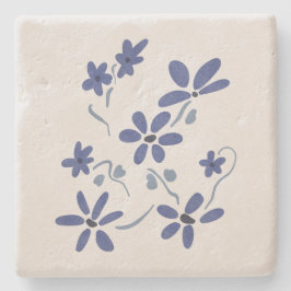 Kleine blaue romantische Blume Steinuntersetzer