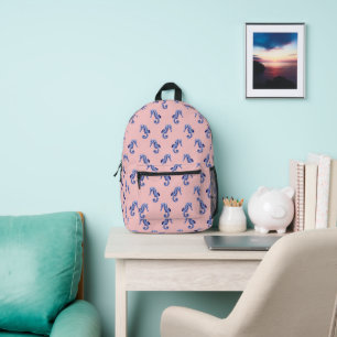 Kleine blaue Seepferde Bedruckter Rucksack