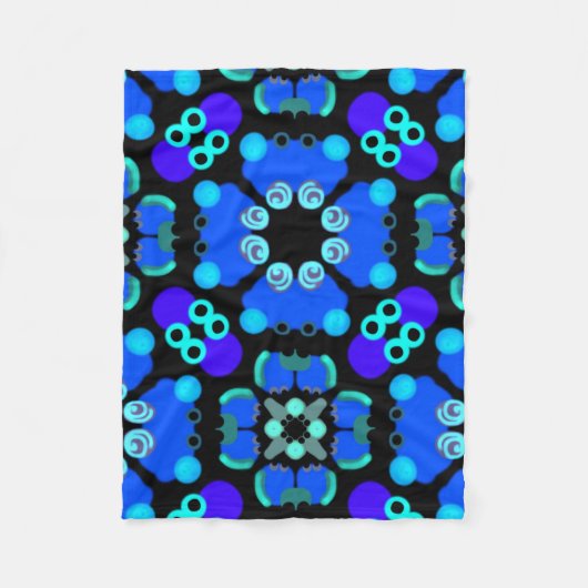 Kleine blaue und schwarze Polardecke Fleecedecke (Vorderseite)