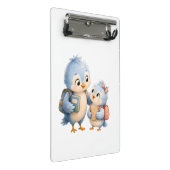 Kleine Blaue Vögel Mini-Clipboard Mini Klemmbrett (Schrägansicht)