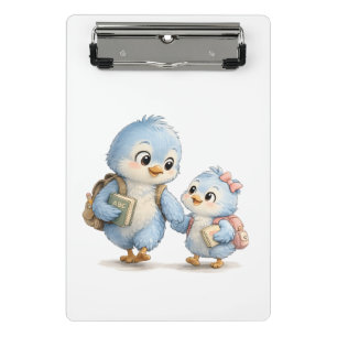 Kleine Blaue Vogel Mini-Schreibunterlage Mini Klemmbrett