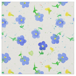 Kleine blaue Wildblumen-Englisch-Land-Wasserfarbe  Stoff