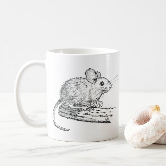 Kleine Bleistiftmaus Kaffeetasse (Mit Donut)