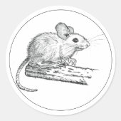 Kleine Bleistiftmaus Runder Aufkleber (Vorderseite)