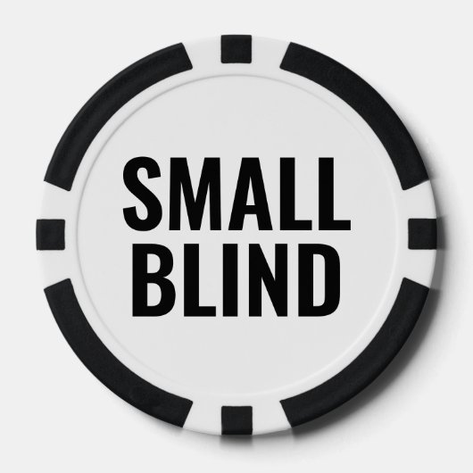Kleine Blind Simple Schwarz-Weiß-Text Pokerchips (Vorderseite)