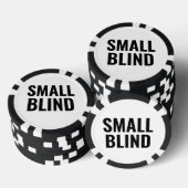 Kleine Blind Simple Schwarz-Weiß-Text Pokerchips (Stapel)