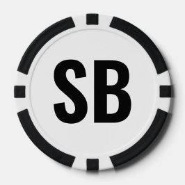 Kleine Blinde SB Einfache Schwarz-weiße Text Poker Pokerchips
