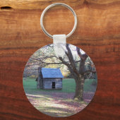 Kleine Blockhütte Schlüsselanhänger (Vorderseite)