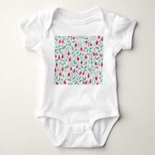 Kleine Blume: Aquarell Nahtlos Baby Strampler