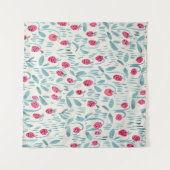 Kleine Blume: Aquarell Nahtlos Wandteppich (Vorderseite (Horizontal))