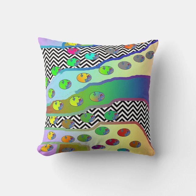 KLEINE BLUME AUF DEM BLAUEN Couch Kissen (Vorderseite)