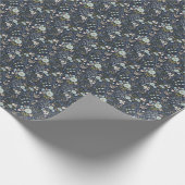 kleine Blume auf marineblau Hintergrund Geschenkpapier (Ecke)