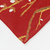 Kleine Blume auf rotem Muster Fleecedecke (Ecke)