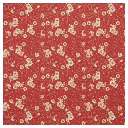 Kleine Blume auf rotem Muster Stoff (Muster)