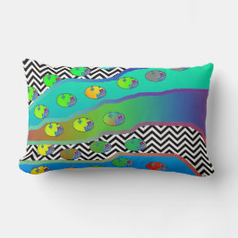 KLEINE BLUME BLAU GREEN LENDENKISSEN