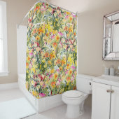 Kleine Blume Feld: Helle Wasserfarbe. Duschvorhang (Beispiel)