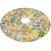 Kleine Blume Feld: Helle Wasserfarbe. Polyester Weihnachtsbaumdecke (Schrägansicht)