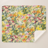 Kleine Blume Feld: Helle Wasserfarbe. Sherpadecke (Vorderseite (Horizontal))