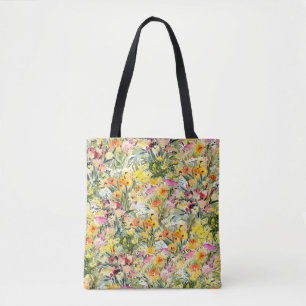 Kleine Blume Feld: Helle Wasserfarbe. Tasche