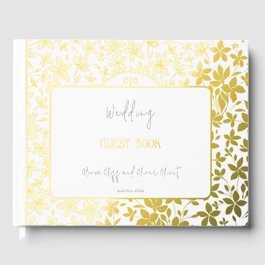 Kleine Blume Foil Wedding Gästebuch (Vorderseite)