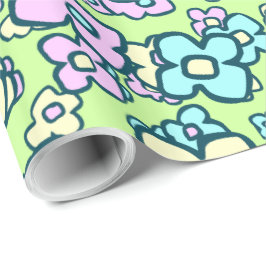 Kleine Blume fröhliches buntes Wrapping Geschenkpapier