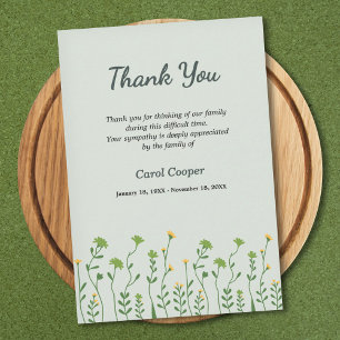 Kleine Blume - Green Funergrab Dankeschön Card Dankeskarte
