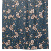 Kleine Blume hellblaues Muster Duschvorhang (Vorderseite)