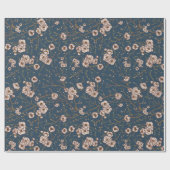 Kleine Blume hellblaues Muster Geschenkpapier (Flach)