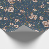 Kleine Blume hellblaues Muster Geschenkpapier (Ecke)