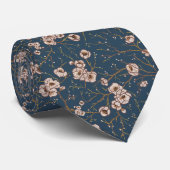 Kleine Blume hellblaues Muster Krawatte (Gerollt)