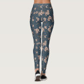 Kleine Blume hellblaues Muster Leggings (Rückseite)