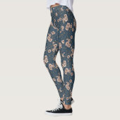Kleine Blume hellblaues Muster Leggings (Links)