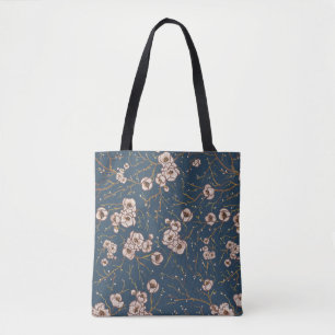 Kleine Blume hellblaues Muster Tasche