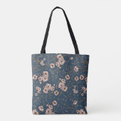 Kleine Blume hellblaues Muster Tasche (Rückseite)