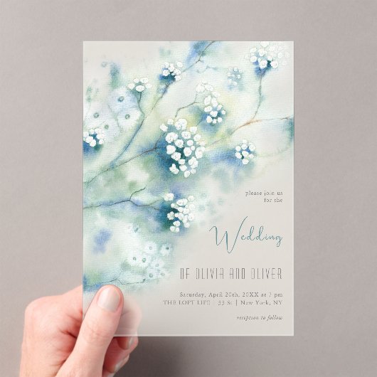 Kleine Blume Hochzeit Acryleinladungen (Insitu (Handheld))