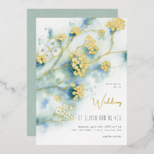 Kleine Blume Hochzeit Folieneinladung