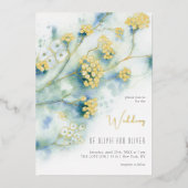 Kleine Blume Hochzeit Folieneinladung (Vorderseite)